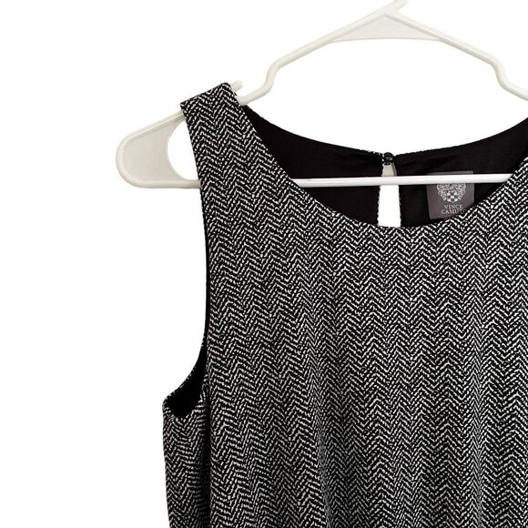 Vince Camuto black and white geometric design jumpsuit long pants sleeveless - Picture 2 of 6